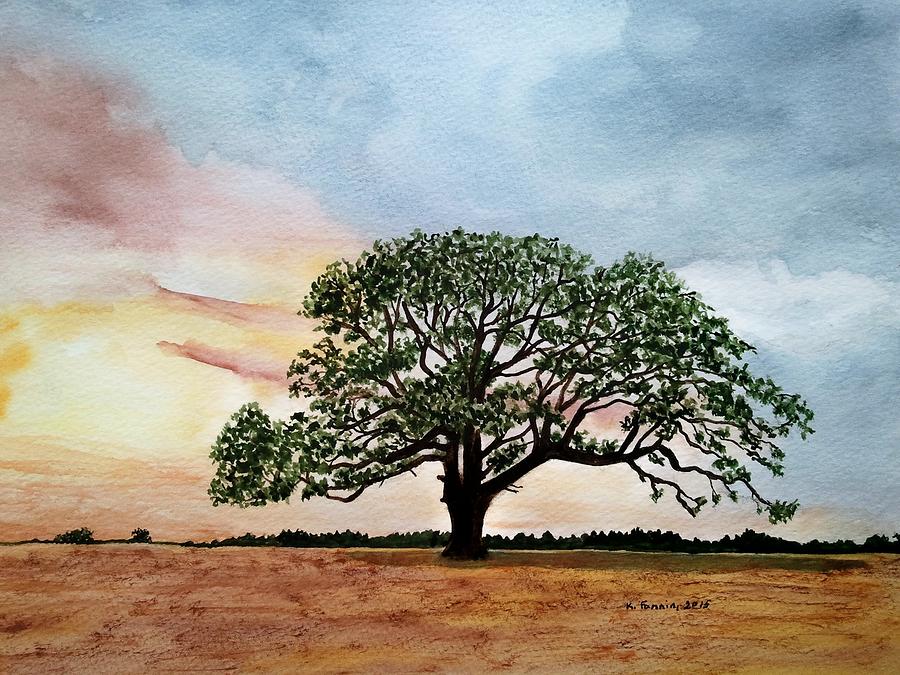 Texas Live Oak Painting by B Kathleen Fannin