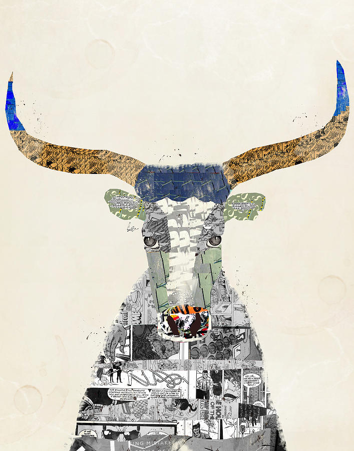 Texas Longhorn Cow Painting - Texas Longhorn by Bri Buckley