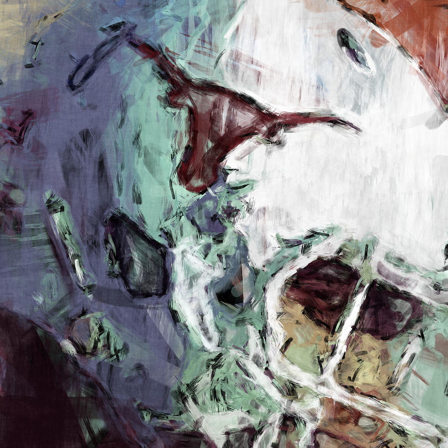 Texas Longhorns Helmet Abstract Digital Art by David G Paul