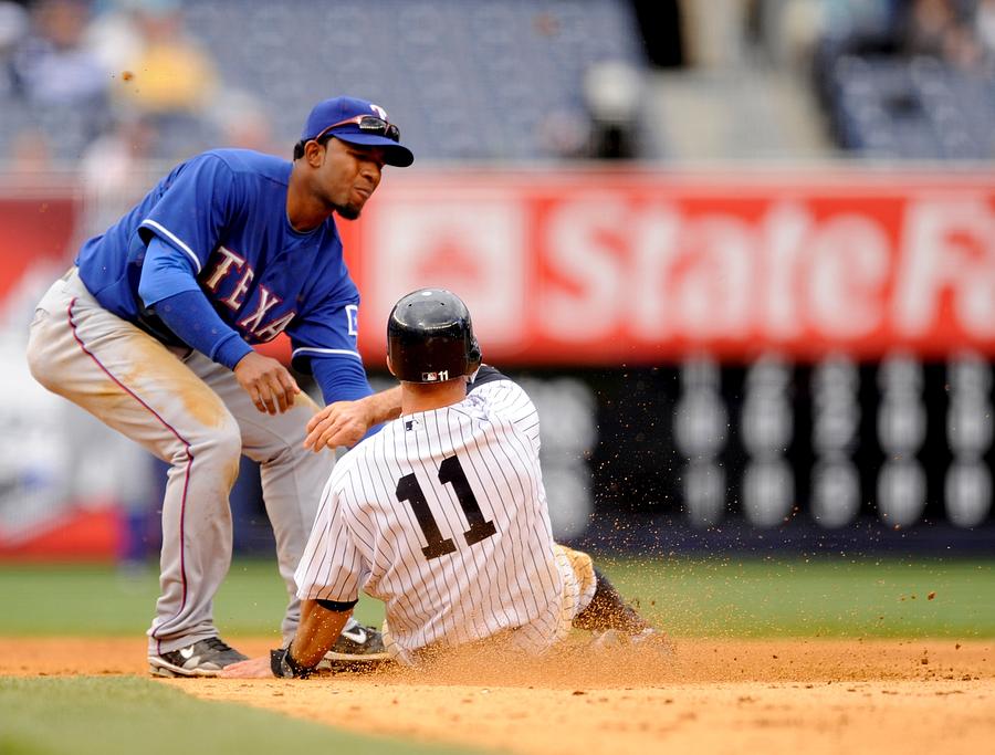 Texas Rangers V New York Yankees Photograph by Rob Tringali/Sportschrome Texas Rangers V New York Yankees Photograph by Rob Tringali/Sportschrome