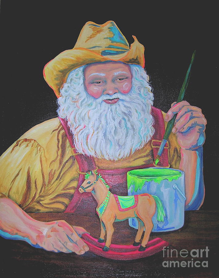 Texas Santa Painting by Genie Morgan