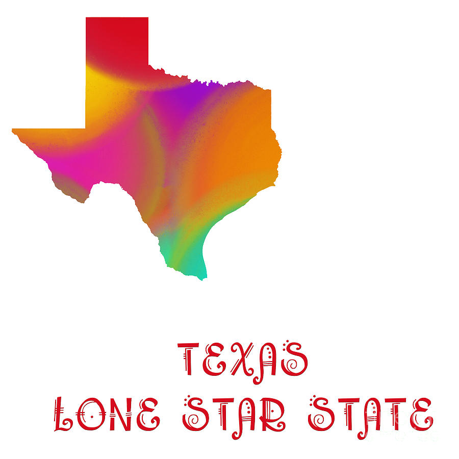 Texas State Map Collection 2 Digital Art by Andee Design