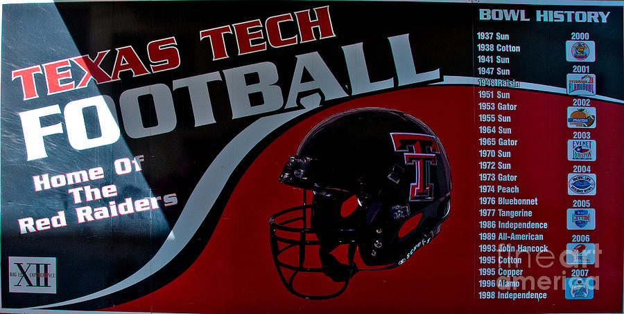 Texas Tech Football History Chart Photograph By Mae Wertz - Fine Art ...