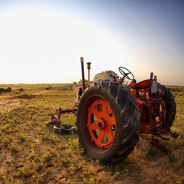 Sunset Photograph - #texas #tractor #sunset by Cody Haskell
