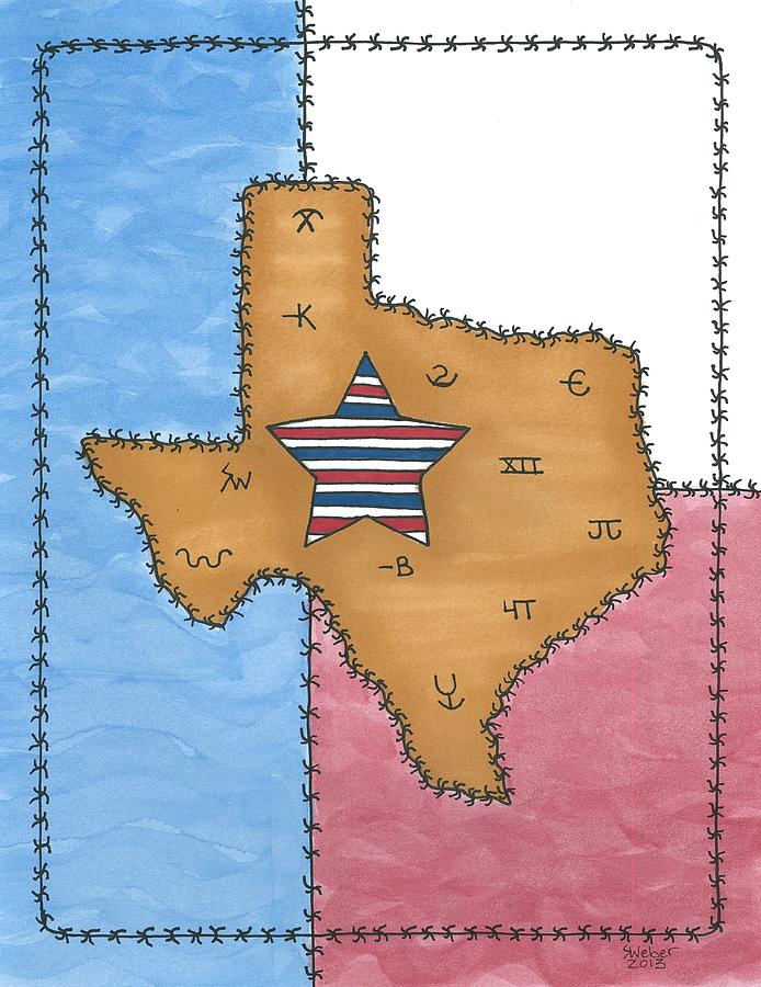 Texas Tried and True Red White and Blue Star Painting by Susie Weber