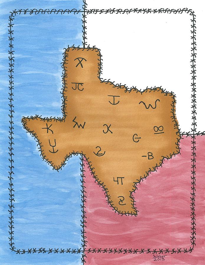Texas Tried and True Red White and Blue Painting by Susie WEBER