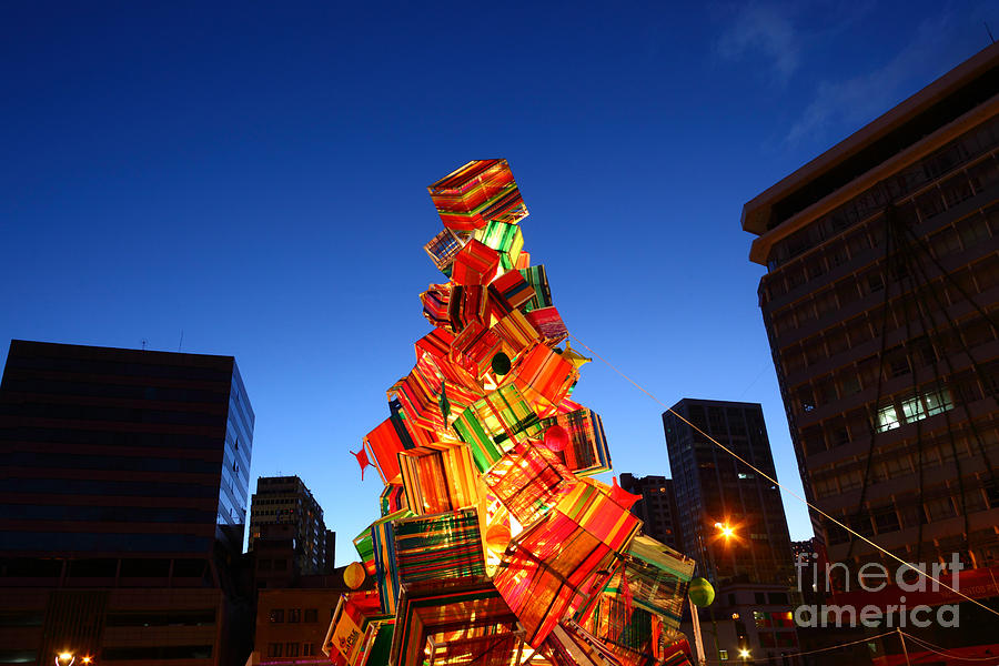 Textile Christmas Tree in La Paz Photograph by James Brunker