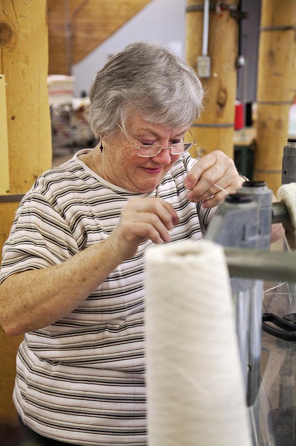 Fabric Photograph - Textile Mill Loom Operator by Jim West