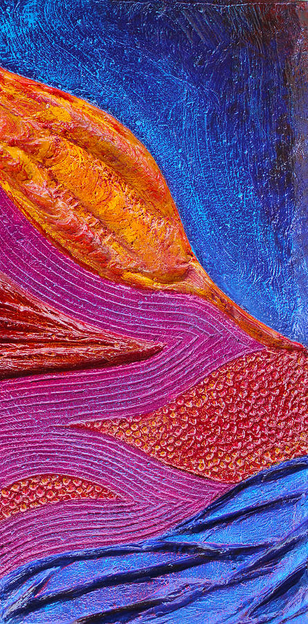 Texture and Color Bas-Relief Sculpture #6 Mixed Media by Karen Cade