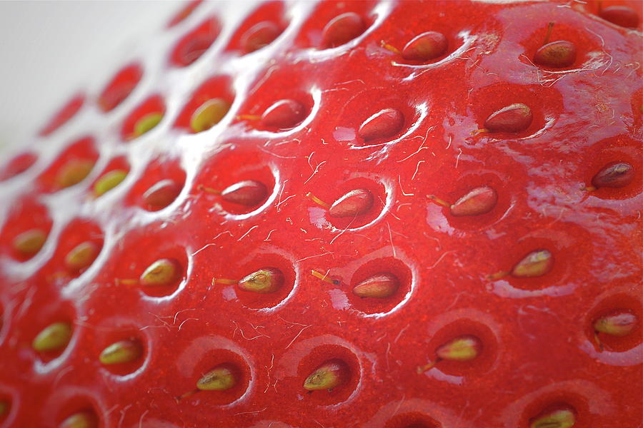 Texture Of A Strawberry Photograph by Shin Harada