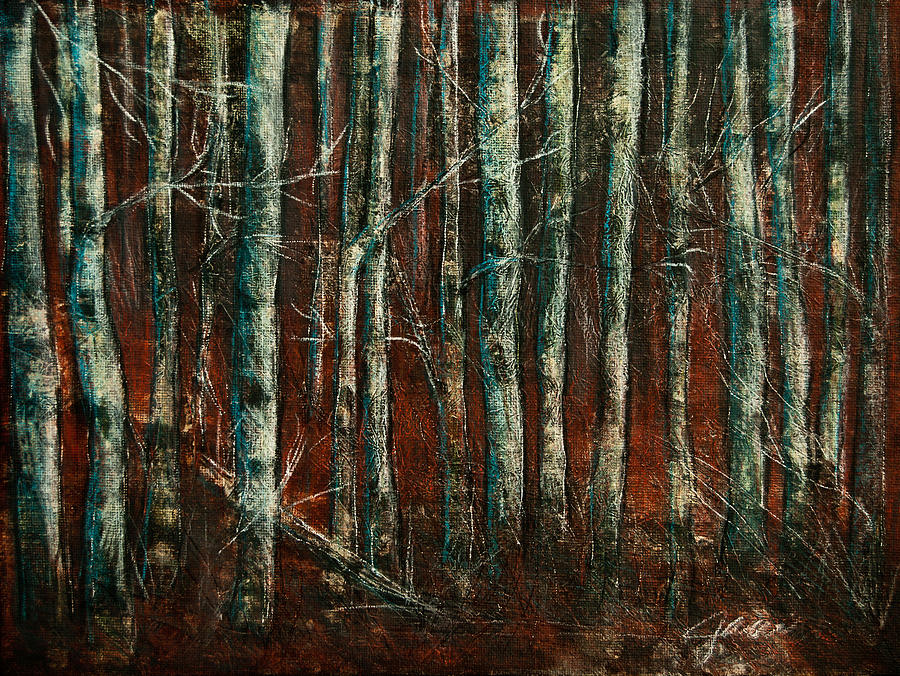 Textured Birch Forest Painting by Jani Freimann