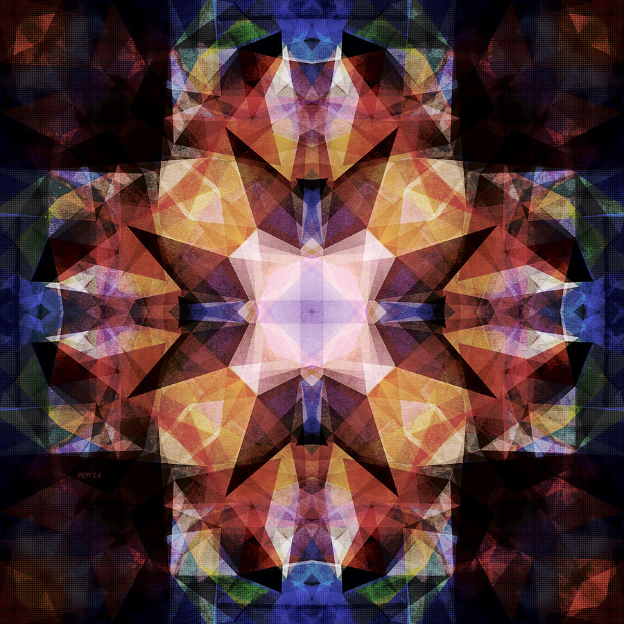 Textured Geometric Mandala Digital Art by Phil Perkins