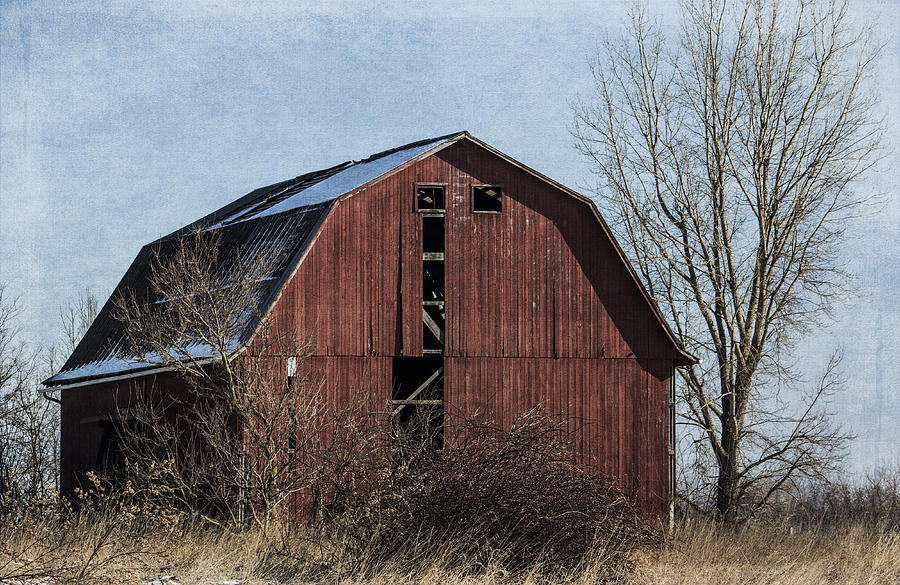Textured Red Barn Photograph by Kathleen Scanlan