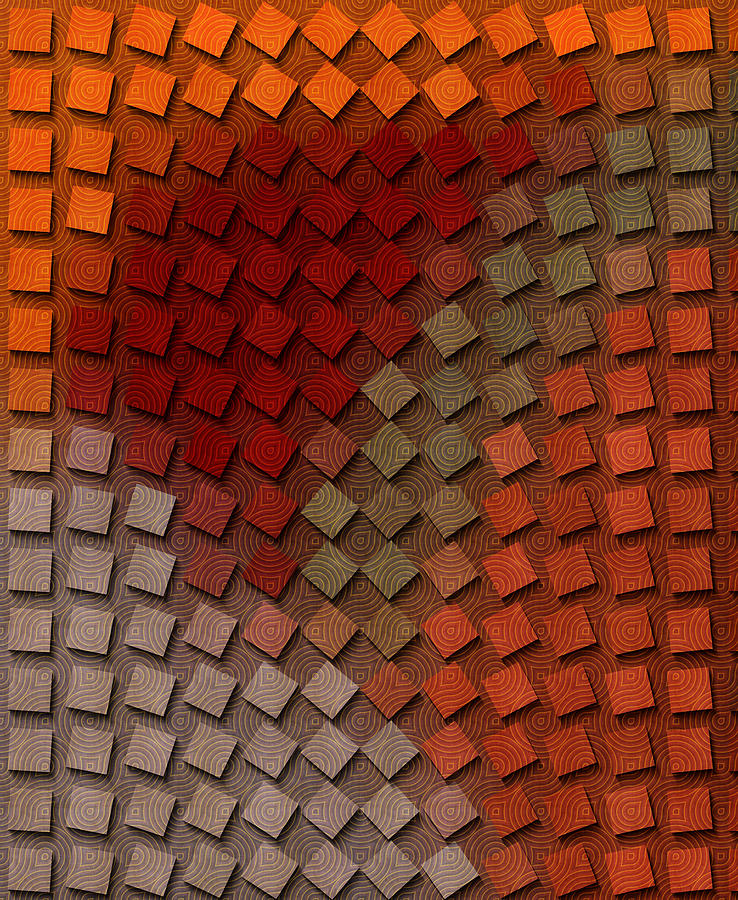 Textured Squares Digital Art by Bonnie Bruno