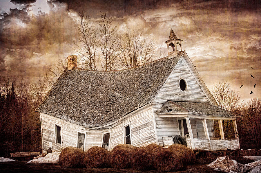 Textured Sway Back School House Photograph by Paul Freidlund