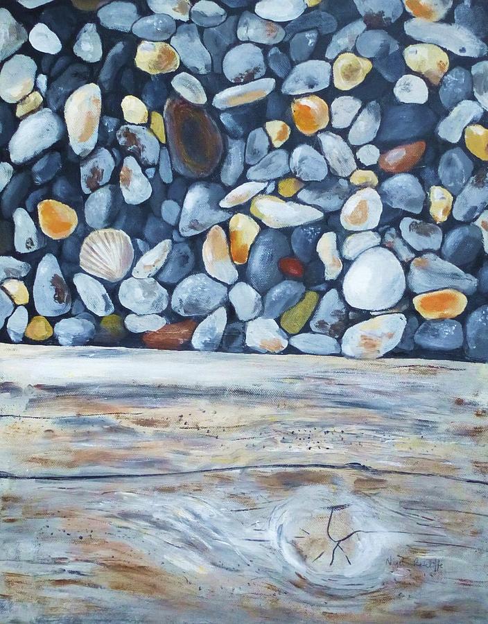 Textures on the beach Painting by Nigel Radcliffe
