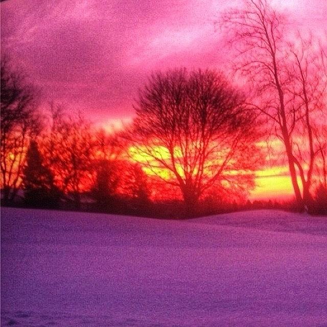Sunset Photograph - Tgif!! Fiery Winter Sky! #at_diff by Cici Corley-Washington