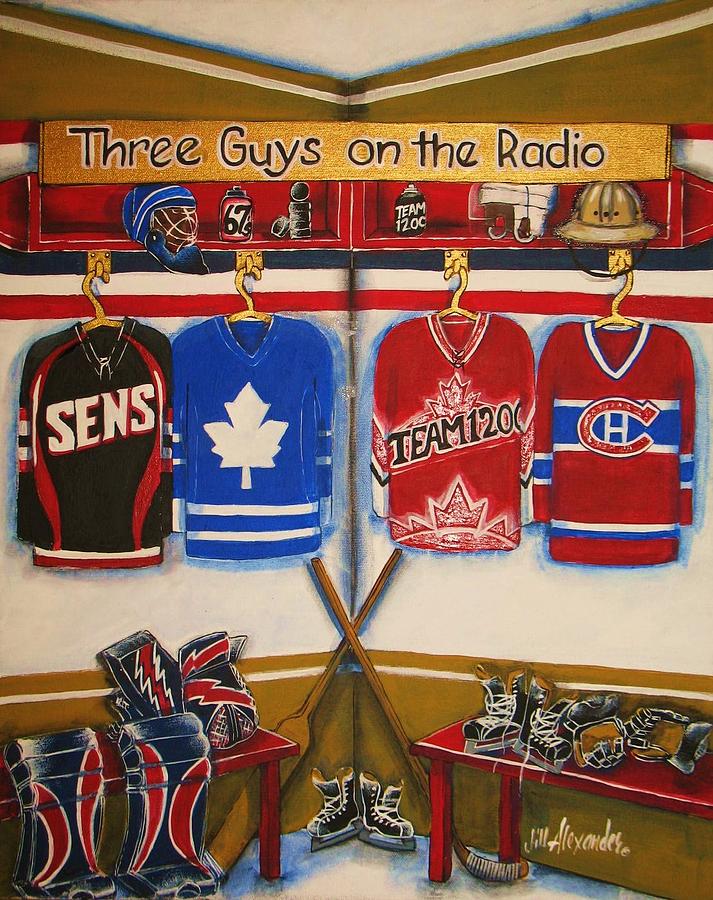 TGOR - Three Guys on the Radio - Team 1200 Memorial Tribute To Buzz. Painting by Jill Alexander