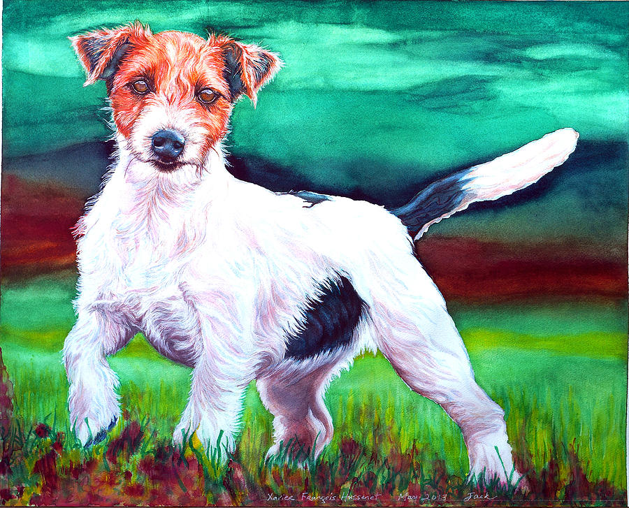 Jack Russell Painting - Thaddy Boy by Xavier Francois Hussenet