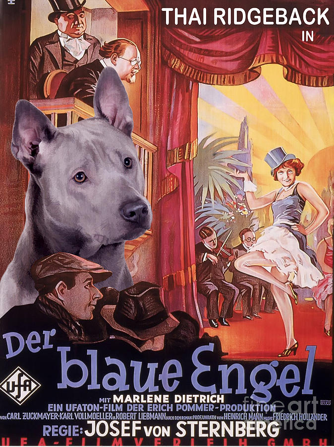 Thai Ridgeback Art Canvas Print - Der Blaue Engel Movie Poster Painting by Sandra Sij