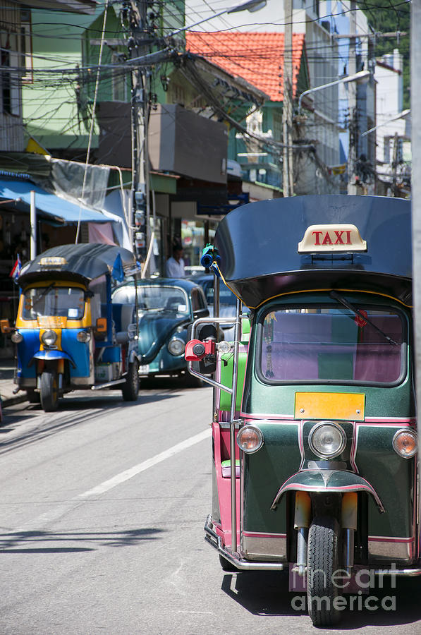 Transportation Photograph - Thai tuk tuks by Antony McAulay