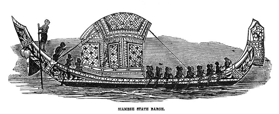 Thailand Barge, 1855 Painting by Granger