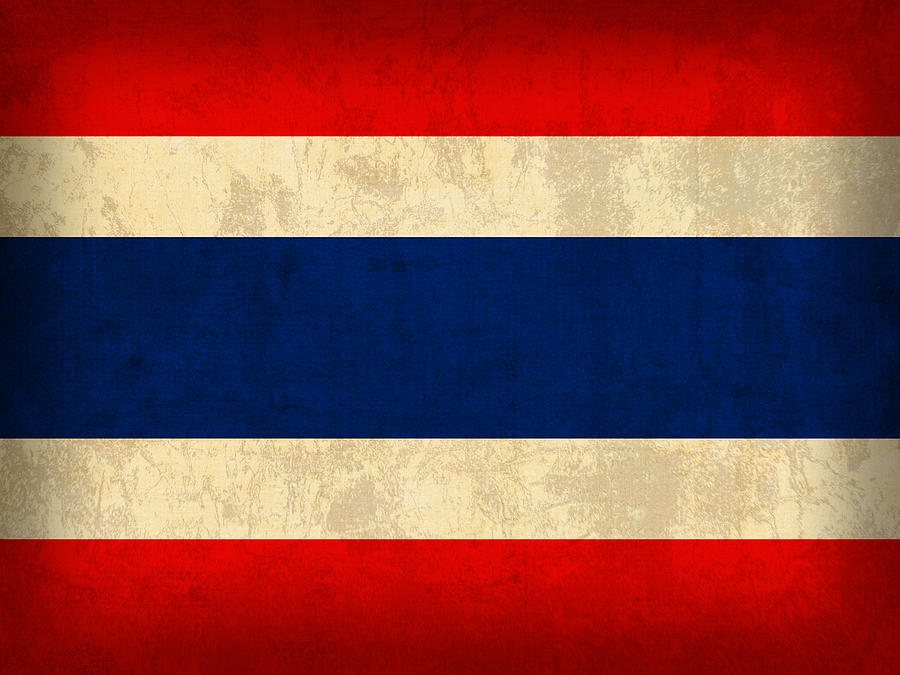 Vintage Mixed Media - Thailand Flag Vintage Distressed Finish by Design Turnpike