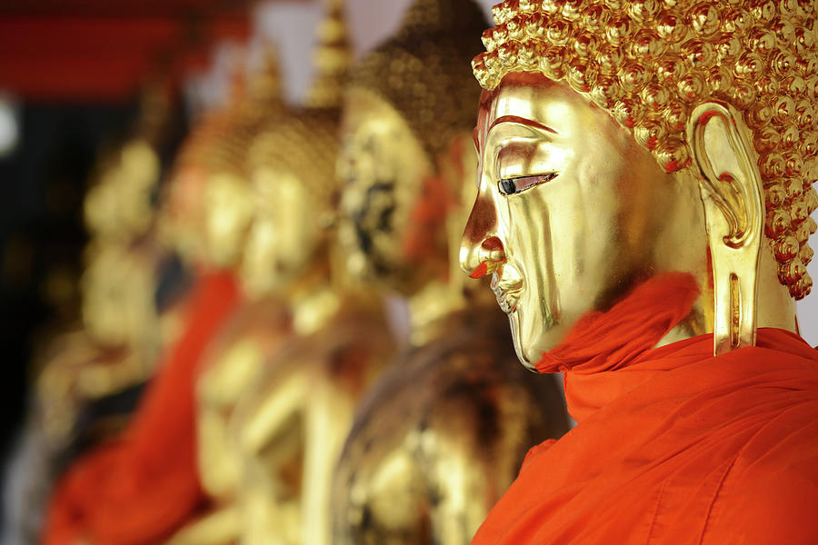 Thailand, Gold Buddha Statue At Wat Pho Photograph by Dangdumrong Thailand, Gold Buddha Statue At Wat Pho Photograph by Dangdumrong
