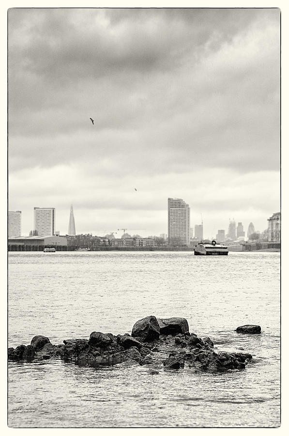 Thames Foreshore - Greenwich - towards the Shard Photograph by Lenny Carter