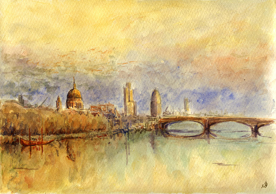 London Painting - Thames London by Juan  Bosco