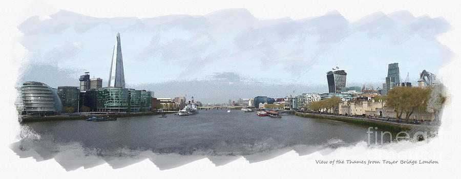 Thames London Digital Art by Roger Lighterness