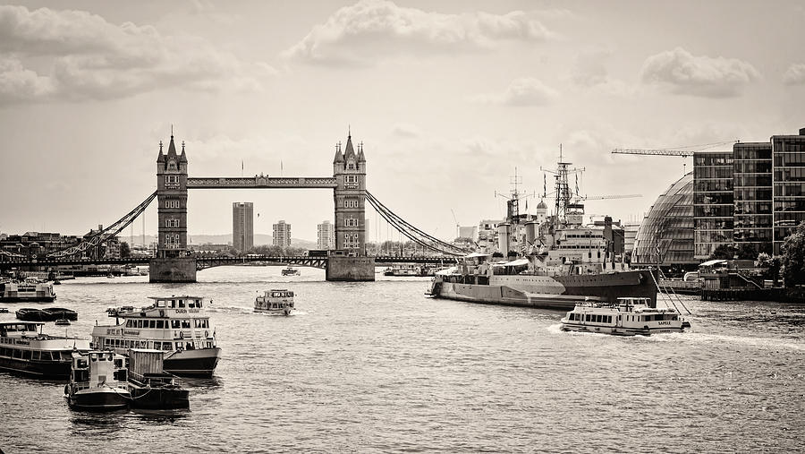Thames View BW Photograph by Heather Applegate