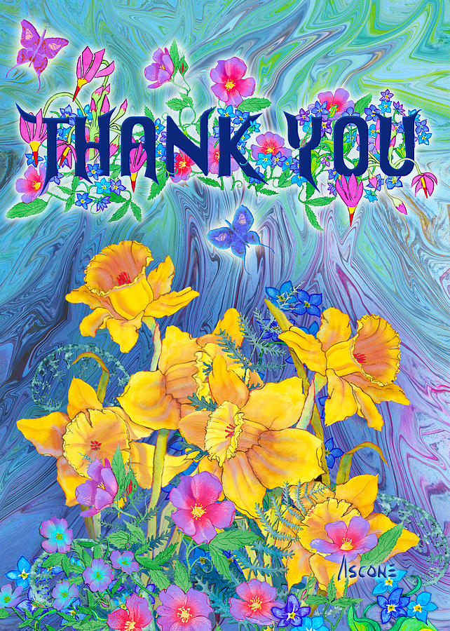 Thank you card Painting by Teresa Ascone