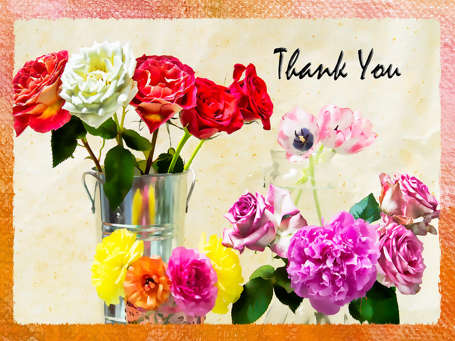 Thank You Roses Peony Tulips Photograph by Daphne Sampson