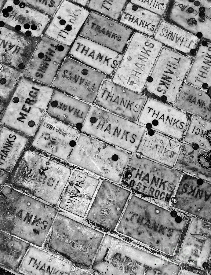 Brick Photograph - Thanks 3 -black and white by Kathleen K Parker