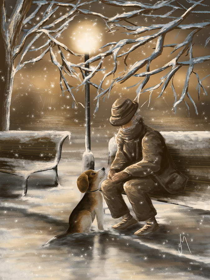 Winter Digital Art - Thanks for the good times by Veronica Minozzi