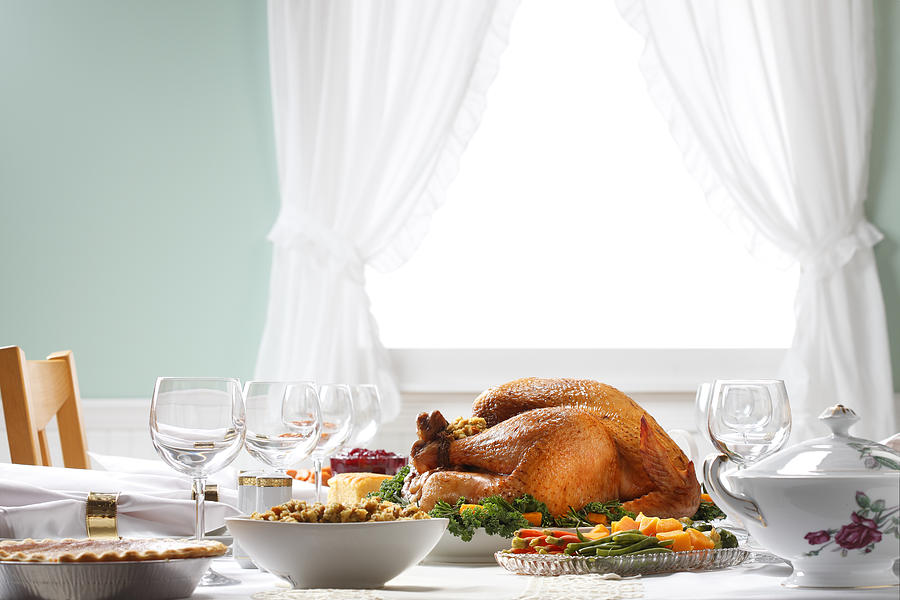 Thanksgiving Dinner Table Spread With Natural Light Photograph by Dny59