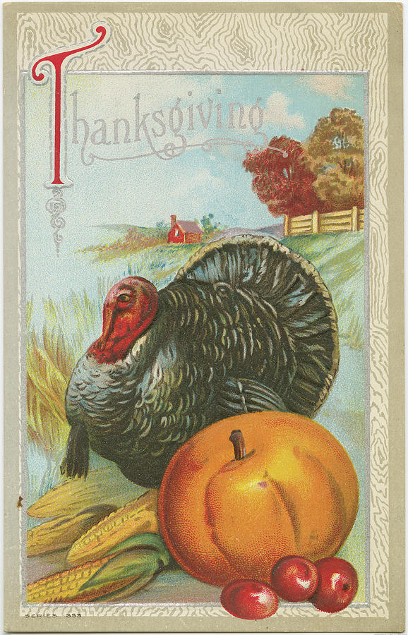 Fall Painting - Thanksgiving Postcards I by Wild Apple Portfolio