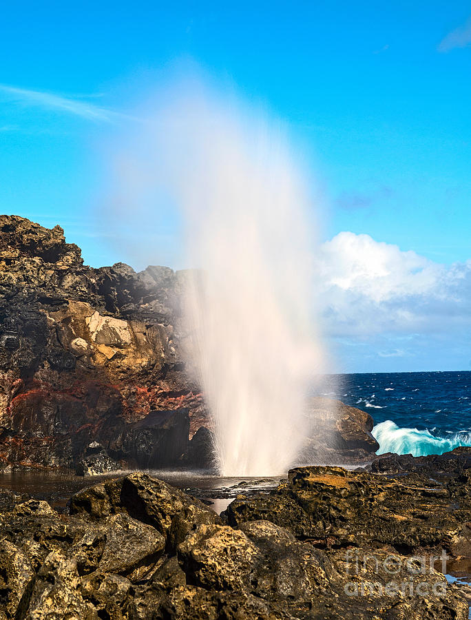 Landmark Photograph - Thar She Blows - Nakalele Blowhole in Maui. by Jamie Pham
