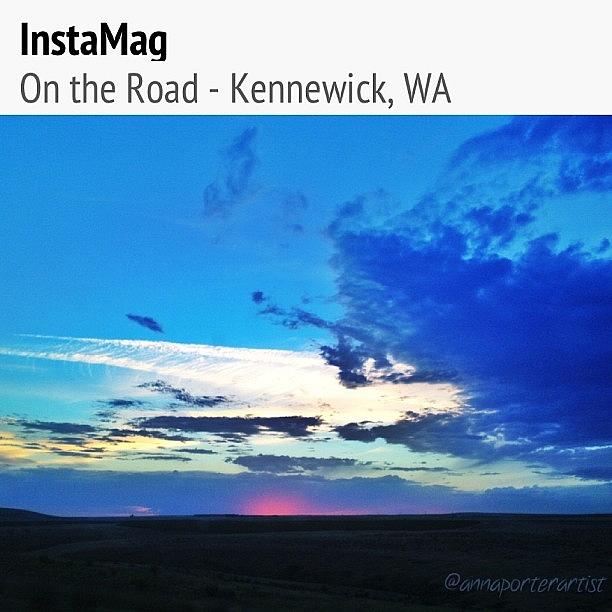 Snapseed Photograph - That Rosy Glow - Sunset Near Kennewick by Anna Porter