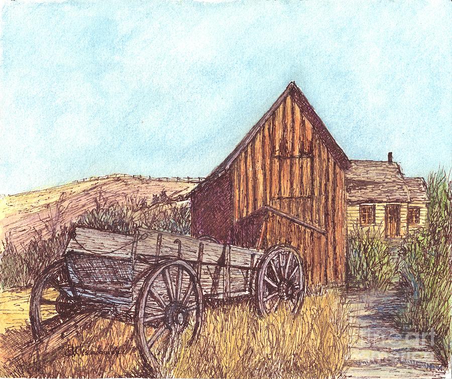 Barn Drawing - That Which Once Was by Carol Wisniewski