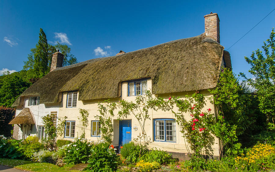 Dunster Photograph - Thatched Cottage in Dunster Somerset by David Ross Dunster Photograph - Thatched Cottage in Dunster Somerset by David Ross