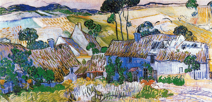 Thatched Houses  Digital Art by Vincent Van Gogh
