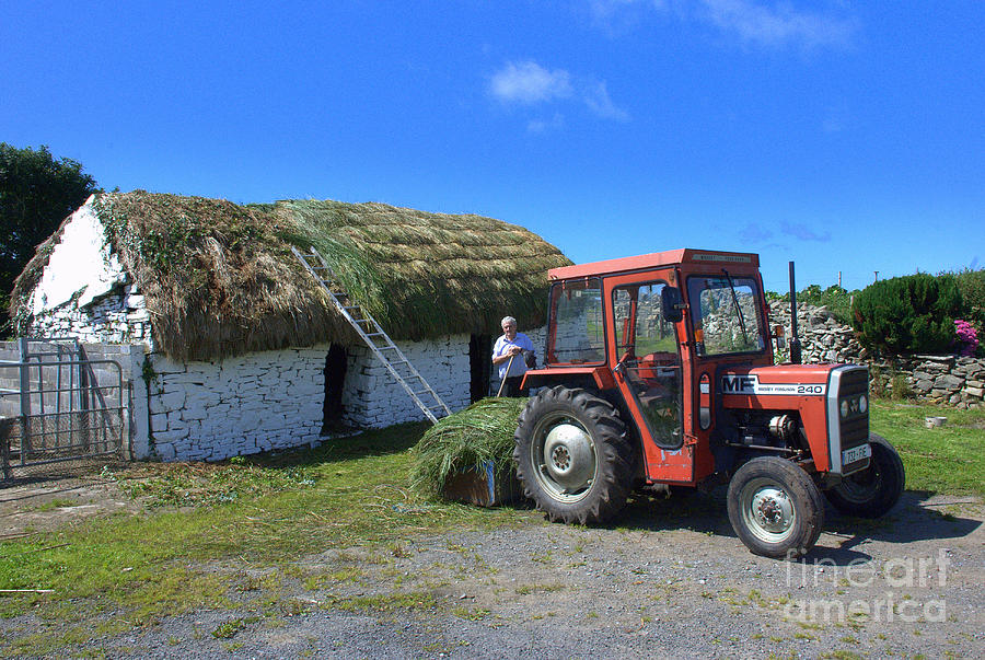 Thatching in the West of Ireland  Photograph by Joe Cashin