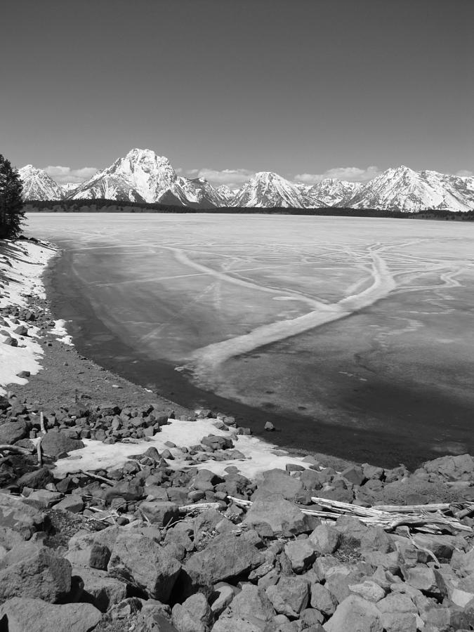 Thawing Jackson Lake in Grand Teton NP Vertical Photograph by Toni and Rene Maggio