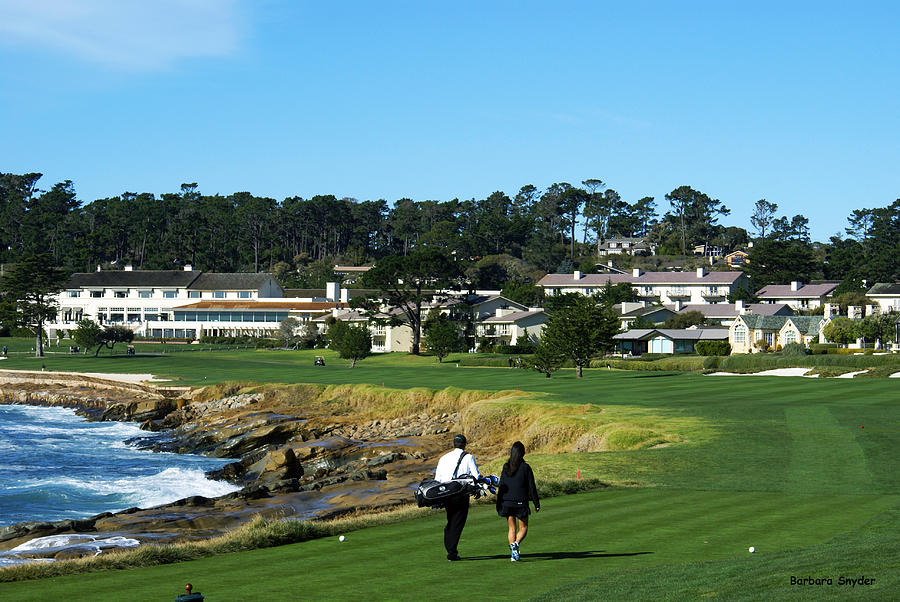 Walking Up The 18th At Pebble Beach Photograph by Photograph