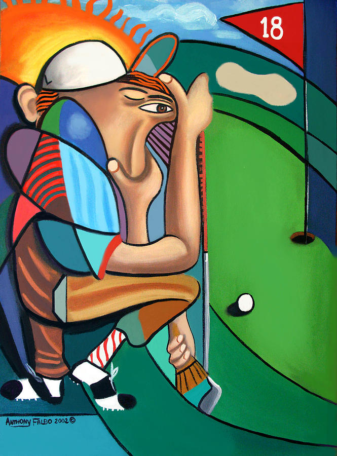 Sports Painting - The 18TH Hole by Anthony Falbo