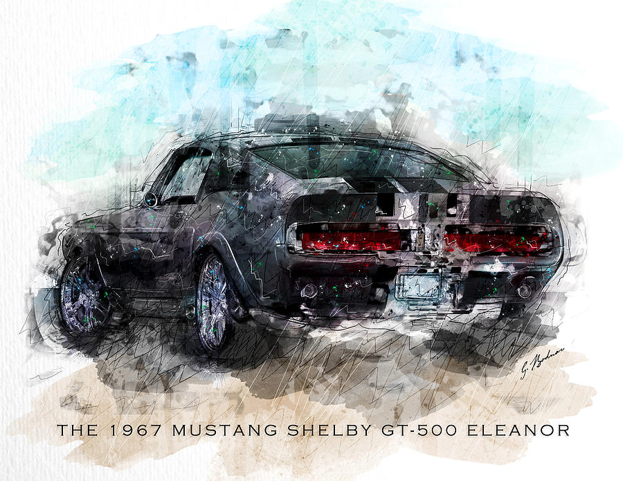 The 1967 Shelby GT-500 Eleanor Digital Art by Gary Bodnar