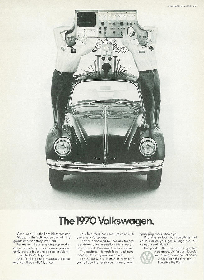The 1970 Volkswagen Digital Art by Georgia Clare