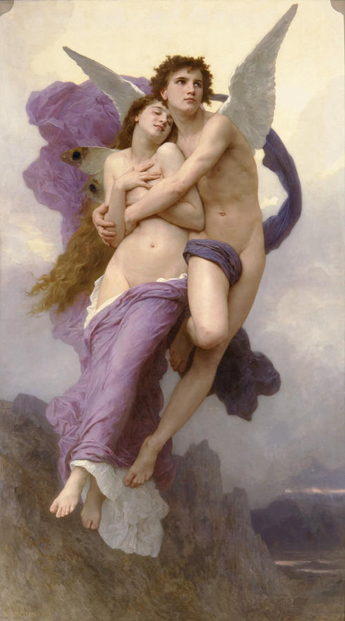 Nude Painting - The Abduction of Psyche by Adolphe-William Bouguereau
